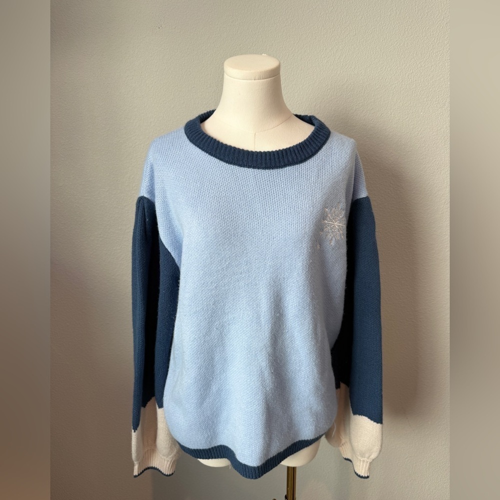 Envygreen Large Fairy Wings Light Blue and Navy Women's Sweater